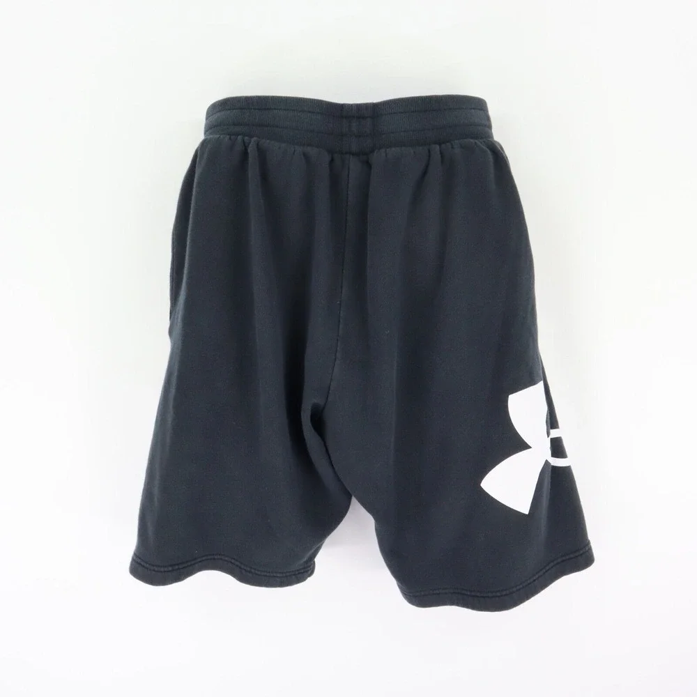 Under Armour Activewear Shorts Mens Size S Black Cotton Blend Pockets Drawstring